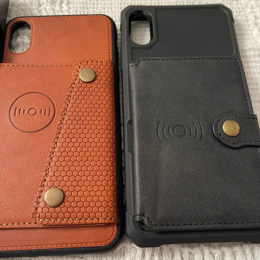 iPhone 10 XS Max 2 RFID Wallet Cases + 1 Military Grade Case NEW